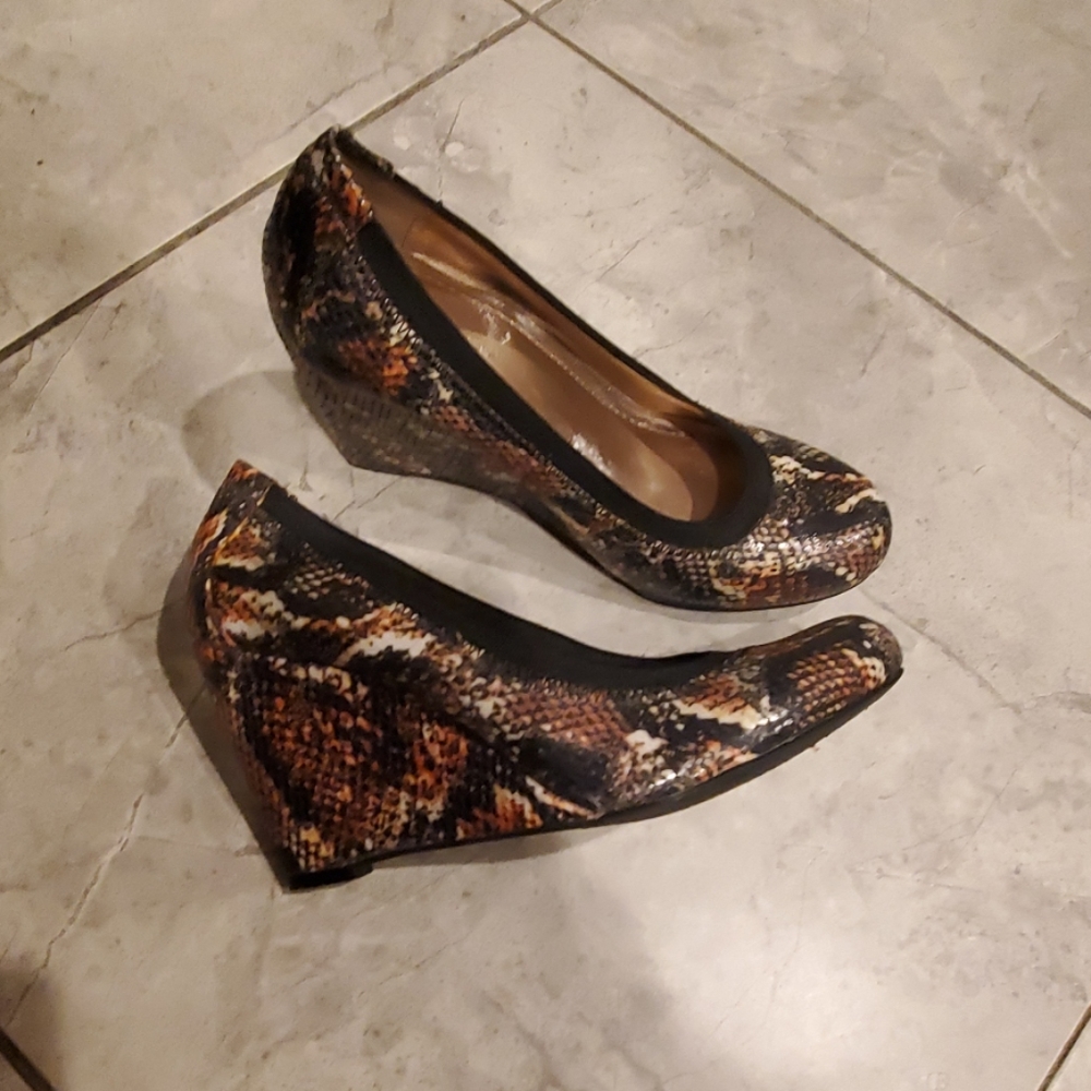Worn Once Bcbg Snake Print Wedge - image 1